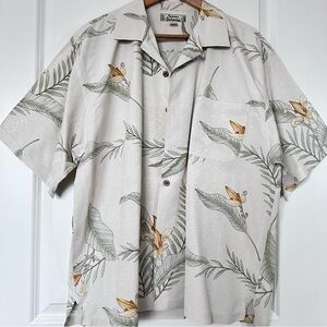 Tommy Bahama 100% Silk Shirt XL Silk Hawaiian Short Sleeve